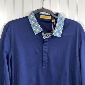 Goldline Men’s Plaid Collared Pull Over Long Sleeve Shirt Size XL NWT